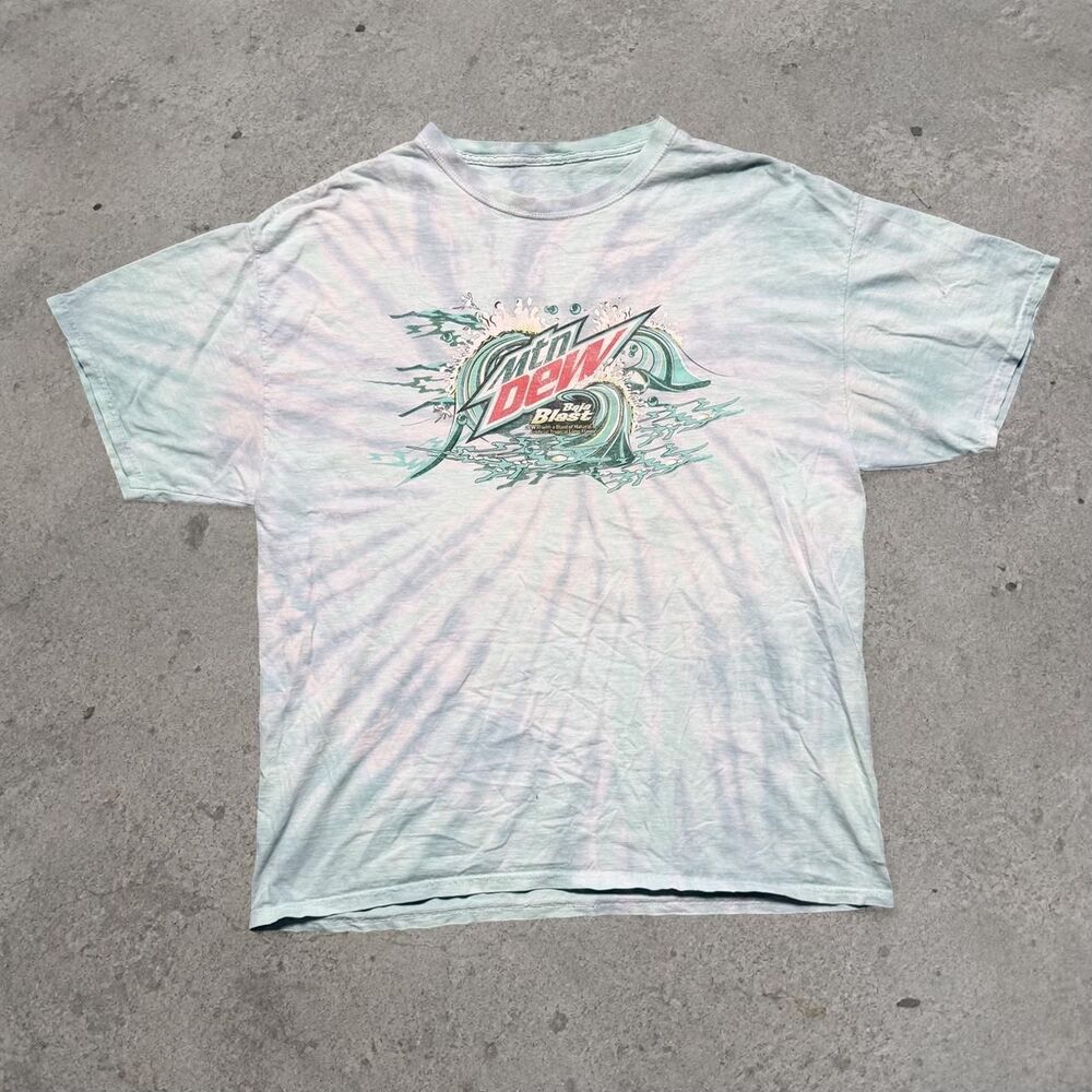 Vintage Y2K Mountain Dew Blast Tye-Die Shirt Men’s Size Large